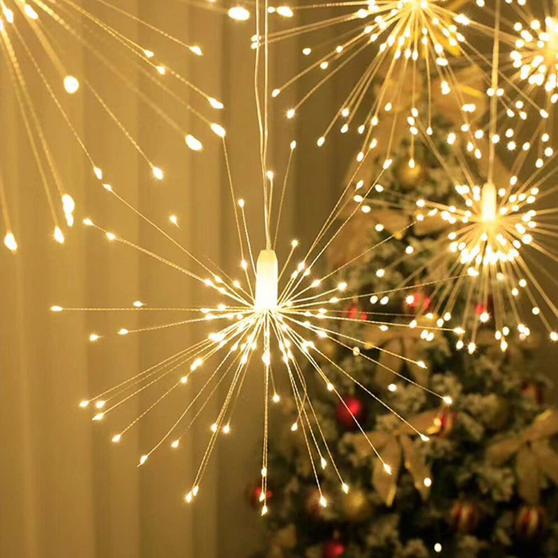 IPRee 4 IN 1 LED Starburst Sphere Lights Plug in Waterproof Hanging Lights for Gardens Christmas Party Decor