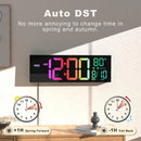 16 Inch Large LED Digital Wall Clock With Remote Control Dymamic RGB Display Automatic Brightness Date Temperature Night Light Gym Clock Suitable For Living Room Bedroom Office Wall Decoration