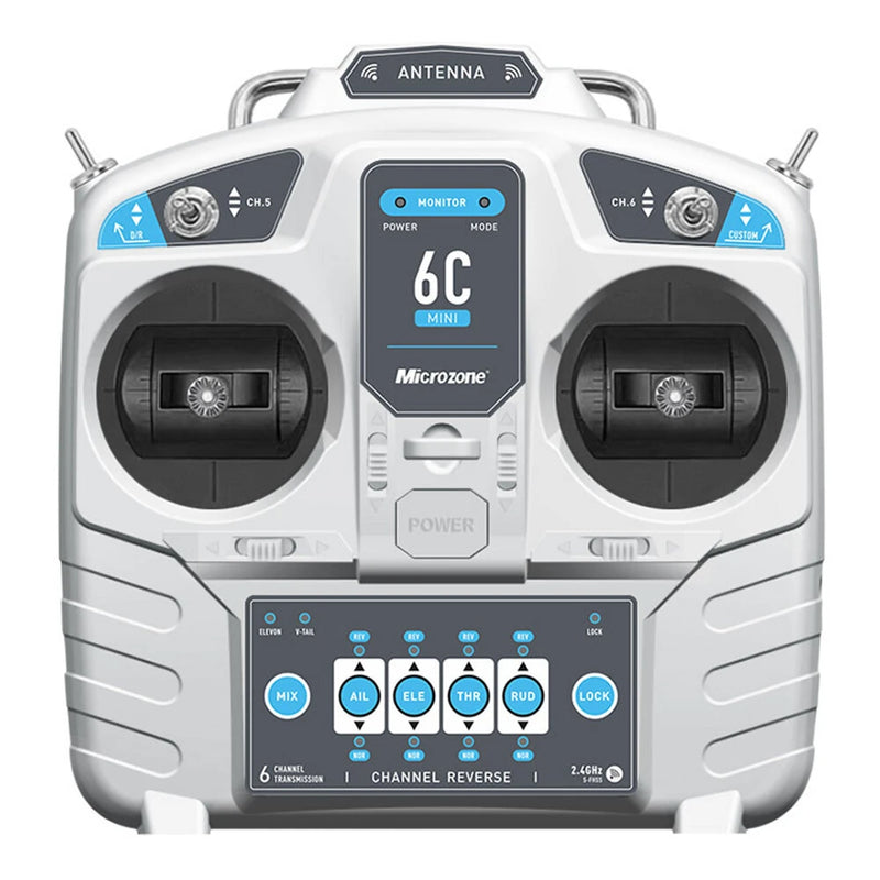 Microzone MC6C Mini 2.4GHz 6CH Remote Controller with MC6RE-V2/MC7RB-V2 Receiver for RC Aircraft Model Fixed Wing FPV Racer Drone