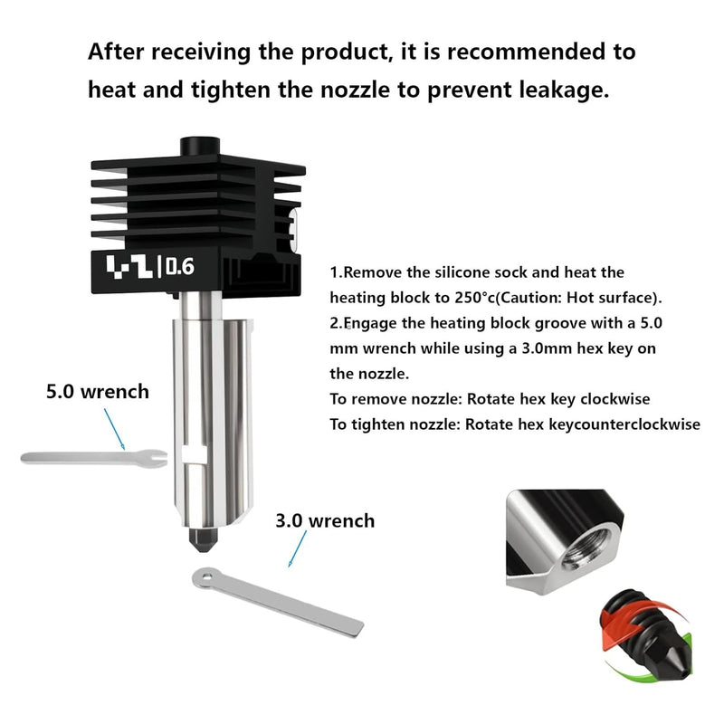 for H2D/A1/A1mini Hotend Bambu Lab H2D Hotend Kit 0.2/0.4/0.6/0.8mm Nozzle H2D High Flow Hotend Standard Flow Hot End