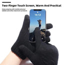 XANES Touch Screen Double-Layer Thick Velvet Thermal Winter Gloves for Men Women Coldproof Warm Knitted Gloves for Outdoor Sports Skiing Cycling