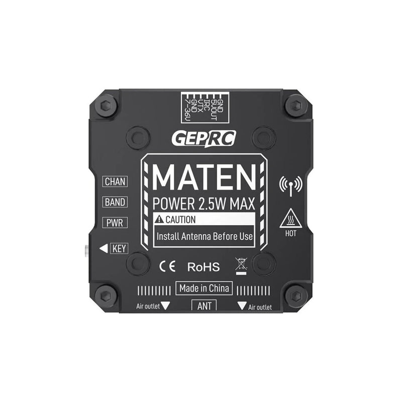 GEPRC MATEN 5.8G 48CH Pit/25mW/200mW/600mW/1600mW/2500mW 2.5W VTX PRO Built-in Microphone MMCX FPV Transmitter for RC Drone Long Rang