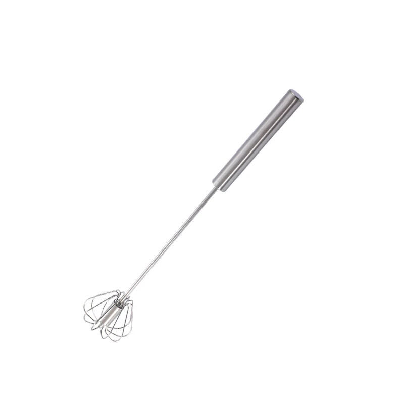 Stainless Steel Semi-Automatic Egg Beater Press Rotating Egg Beater Stir Bar Household Cream Egg Mixer Baking Gadget