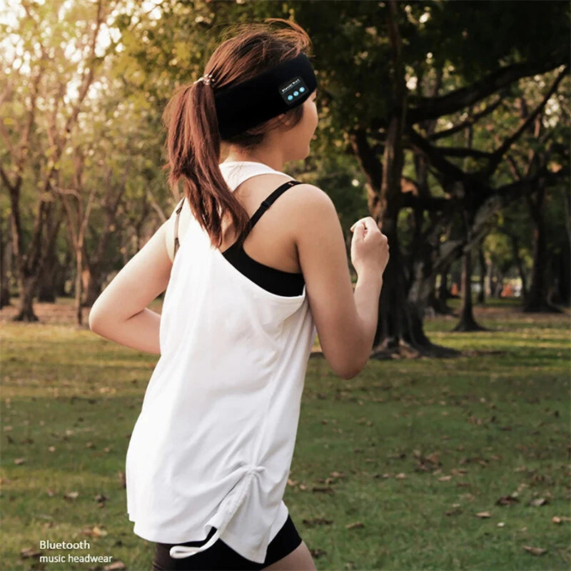 Ultra-Soft Breathable Sports Headband bluetooth V5.0 Wireless Connection HD Stereo Sound Waterproof Music Running Headphone for Jogging Camping Cycling