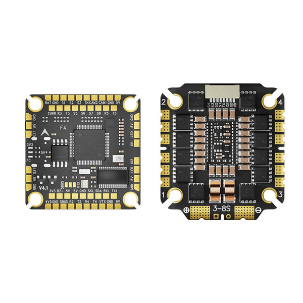 30.5*30.5mm Aocoda-RC F465 V4 Stack Build-in F405 V4 Flight Controller with 5V 9V BEC Output & 65A 32Bit 3-8S ESC for RC FPV Racing Drone