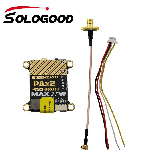 SoloGood 5.8Ghz 2.5W 40CH 25/400/800/1500/2500mW Adjustable MMCX VTX FPV Transmitter For RC Long Range Racing Drone