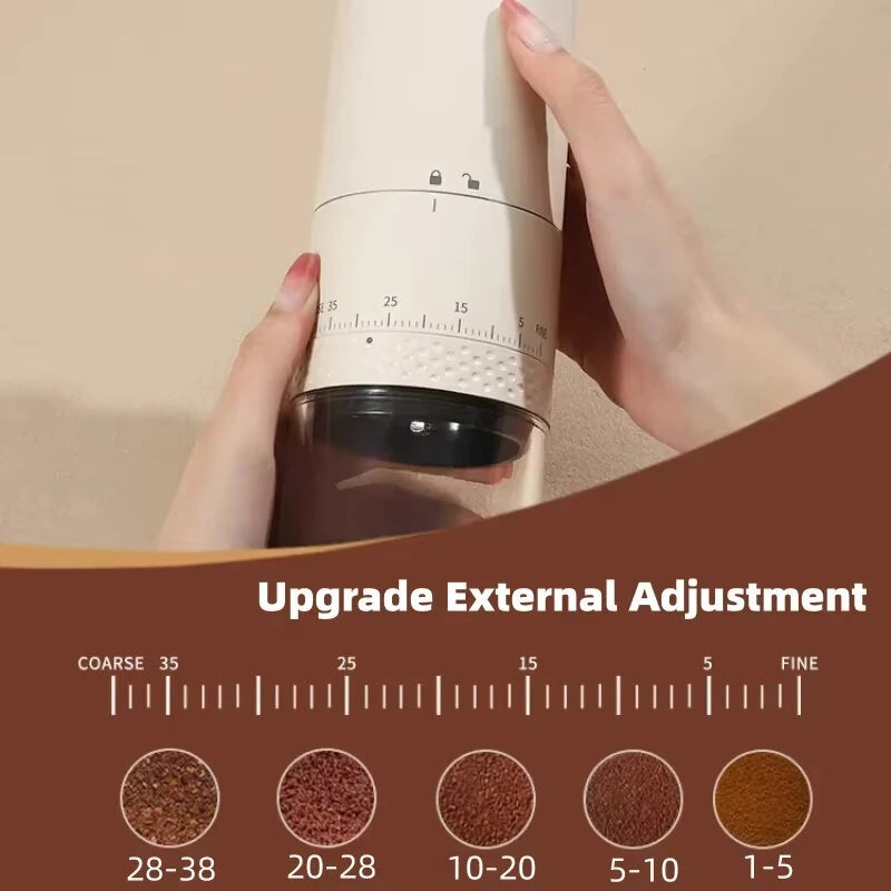 1500mAh Electric Coffee Grinder Ceramic Grinding Core Conical Coffee LED Touch Screen Burr Grinder Externally Adjustable Bean Grinding Machine Kaffe Bohnen Grinder