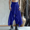 INCERUN Mens Deconstructed Solid Color Layered Pant Fashion Comfortable Elastic Waist Trousers for Men