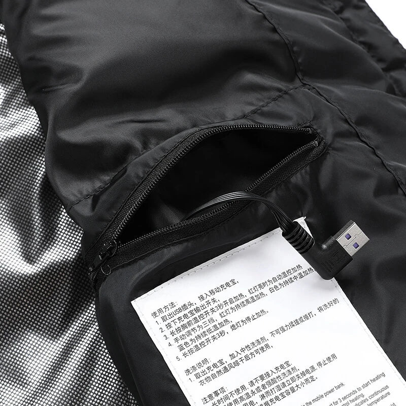 TENGOO HW-21 21 Zones Heating Vest Unisex 3-Gears Temperature USB Charging Smart Thermal Warm Oversized Jacket Heated Coat Outdoor Sportswear