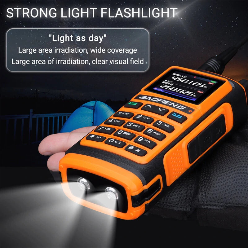 2Pcs Baofeng UV-17 Pro GPS Handheld Walkie Talkie Six Bands Wireless Copy Frequency Flashlight Type-C Charger Ham Transceiver FM Radio