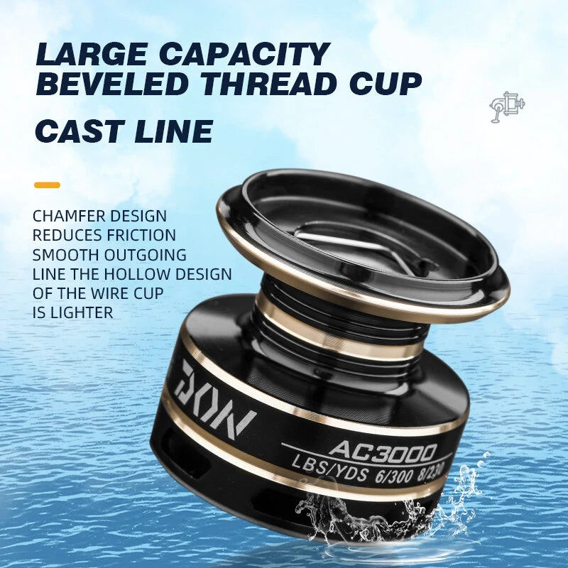 Spinning Fishing Reel AC4000-6000 Series Sea Rod Fishing Reel  5.2:1 High-Speed Gear Lightweight Reel Tackle Equipment Fishing Swivel Coil