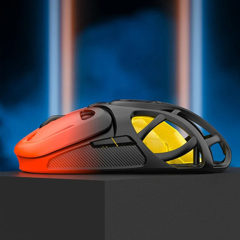 K-Snake X10 Tri-Mode Wireless Gaming Mouse Hollow Design 10000DPI RGB Lighting 400mAh Battery 10000Hz Polling Rate 71g Lightweight 2.4G/Bluetooth/Wired Esports Gamer Mice