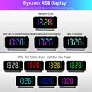 180  Rotation RGB Colorful Night Light Radio Projection Clock Projection Digital Alarm Clock With Night Light 2 USB Output Port 12H/24H FM Radio Time Projector LED Clock