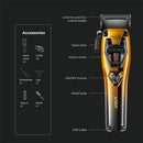 VGR V-668 Hair Clipper Kit 2500mAh Battery Vector Motor 8000~11000RPM Adjustable Taper Lever USB Rechargeable Ceramic DLC Blades for Men