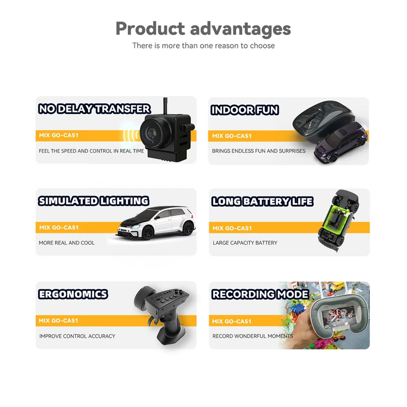Diatone SNT MIX GO CA51 1/43 2.4G AWD FPV/RTR Micro Drift RC Car Competition LED Lights Optional Goggles Racing Mini Vehicles Models On-Road Toys