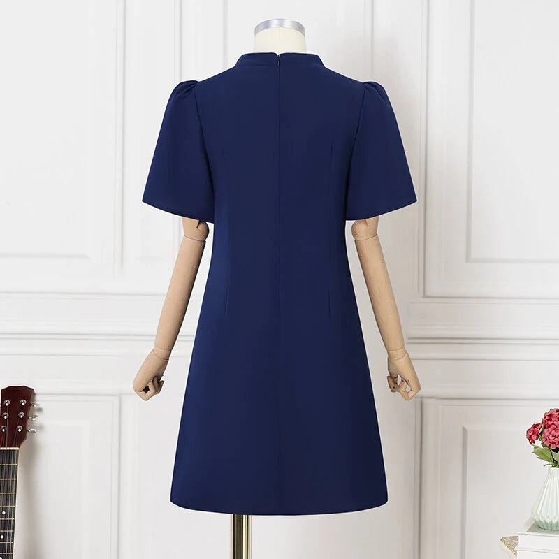 ZANZEA Korean Style Women's Dresses Elegant Fashion Short Sleeve Elastic Waist Party Bodycon Dress