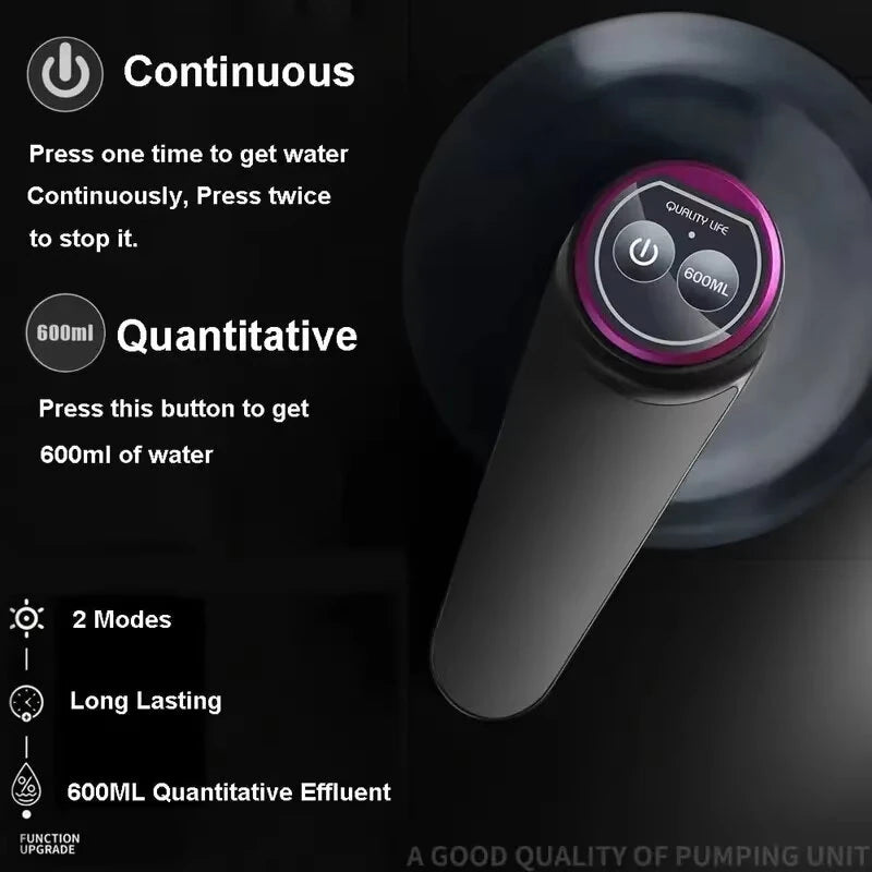 Electric Water Dispenser Pump USB Rechargeable 4W Lightweight Compact Design for Home Kitchen 21.65" Tube Length Multiple Colors
