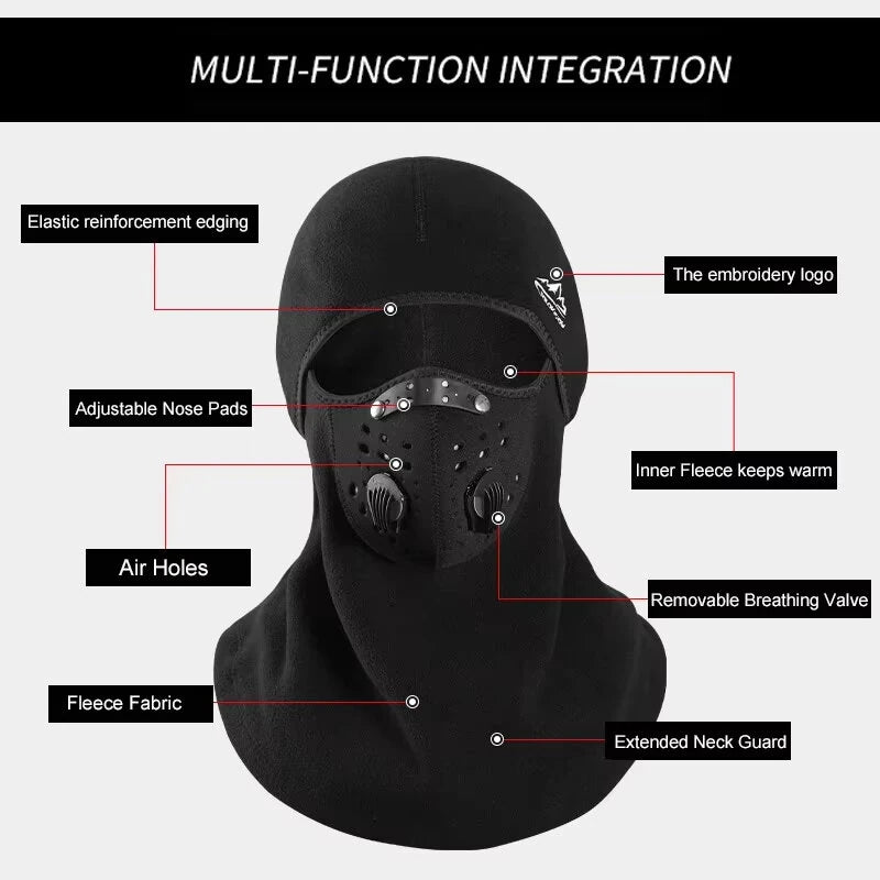 Winter Ski Mask Cycling Cap Fleece Thermal Keep Warm Windproof Cycling Face Mask Balaclava Skiing Fishing Skating Hat Headwear