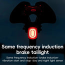 ROCKBROS R2 Smart Brake Sensing Bike Taillight Same Frequency Induction Rear Light 4 Lighting Modes IPX6 Waterproof Type-C Rechargeable Bicycle Rear Light