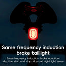 ROCKBROS R2 Smart Brake Sensing Bike Taillight Same Frequency Induction Rear Light 4 Lighting Modes IPX6 Waterproof Type-C Rechargeable Bicycle Rear Light