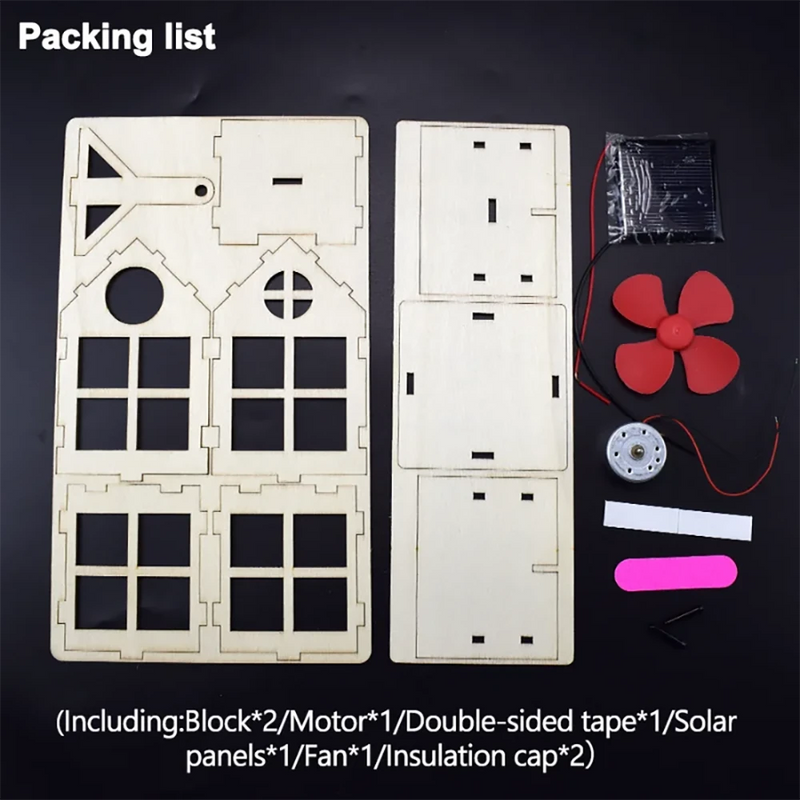 Solar Hut Windmill for Primary School Students Science Technology Small Production Experiment Children DIY Assembly Handmade Teaching Aids Building Toys