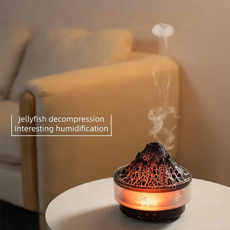 Household Humidifier USB Colorful Simulation Flame Aromatherapy Machine Bedroom Remote Control Air Purification Humidification