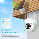 Sovmiku WTD714 4MP HD WiFi PTZ Camera Outdoor Wireless Solar Powered IP Camera Night Vision PIR Motion Detection Two-way Audio Built-in 8000mAh Battery Video IP Surveillance Camera Long Time Standby