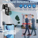 4K 6MP HD Dual-lens WiFi Surveillance Camera 10X Zoom Outdoors Night Vision Human Detection IP66 Waterproof Two-way Audio Monitoring Home Security Cameras