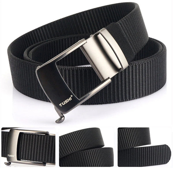 TUSHI 125cm Metal Buckle Tactical Belt Nylon Wistand Inserting Buckle  Casual Military Fan for Men Women