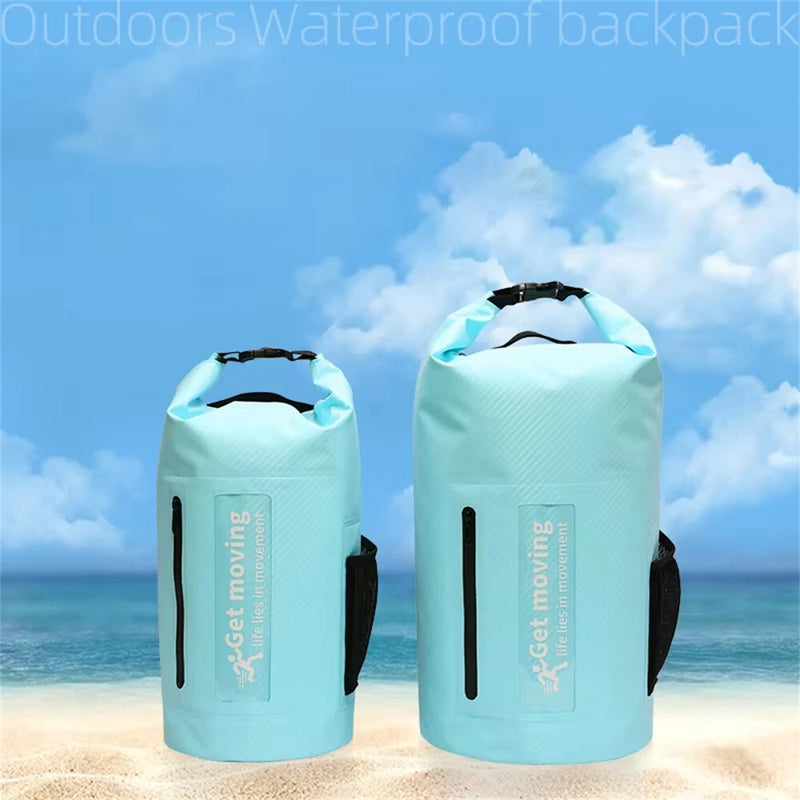 WaveRite 10L/20L Carbon Fiber Waterproof Dry Bag Pack Sack Hand-Held Bucket Bag, Waterproof Bag, Beach Drifting Swimming Bag, Outdoor Backpack