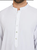 INCERUN Men Robes Long Sleeve Solid Color Long Tops Stand Collar Button Long Shirt with Side Pocket Casual Daily Male Robes