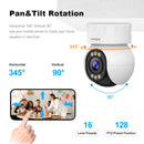 Srihome SH046 4MP 5G WiFi Indoor PTZ Camera 5X Optical Zoom Wireless Auto Tracking Night Vision Two-way Audio Smart Home Security Cameras