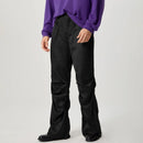 INCERUN Mens Satin Ruched Design Casual Pant Fashion Solid Color Loose Fit Straight Trousers