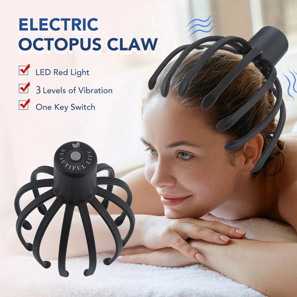Electric Octopus Claw Head Massager Scalp Scratcher Massage Machine Relief Head Stress Fatigue Vibration Massage Hair Growth