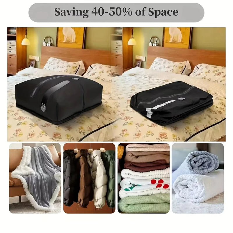 16L Vacuum Compression Storage Bag Flat Bottom with Window Travel Backpack 20-24Inch Suitcase Organizer Space-Saving Foldable Luggage Packing Clothing Storage