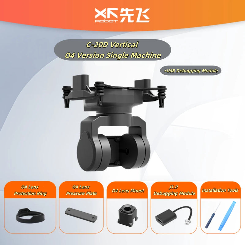 XF C-20D Vertical 19mm 2-Axis FPV Gimbal Supports DJI O4/ O4 PRO Camera for FPV RC Drones