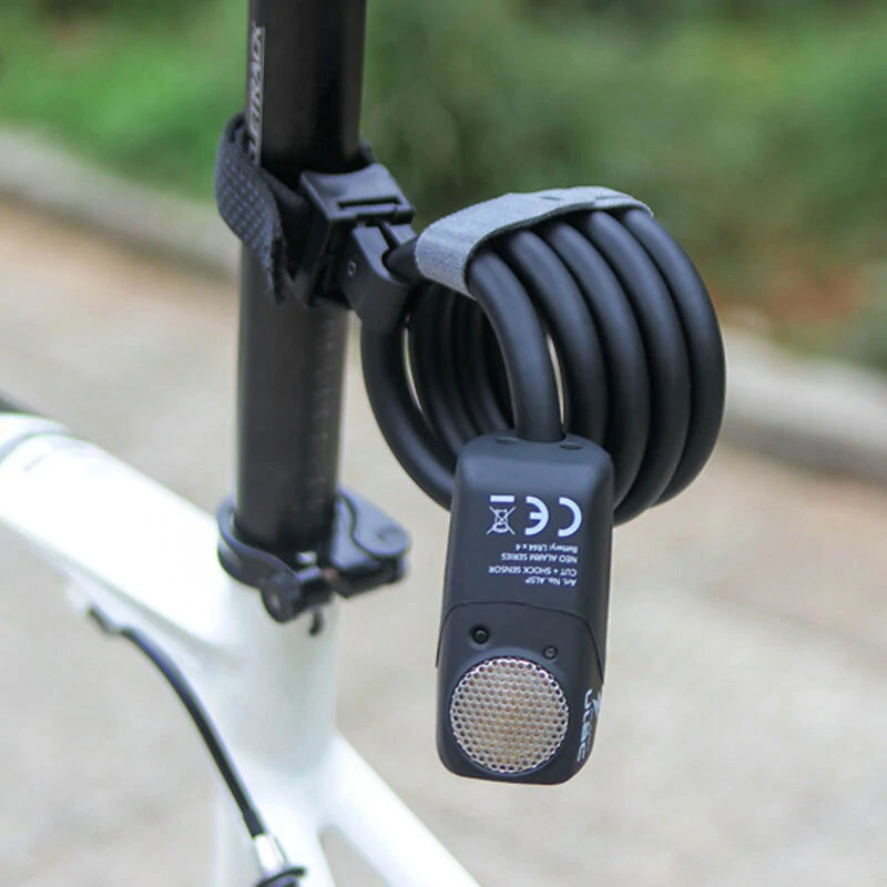 ULAC 110dB Loud Bike Lock 6 Months Battery life Steel Cable Anti-Theft Bike Lock for Road Bike