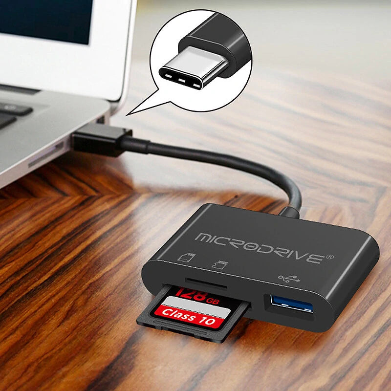 MicroDrive TY1-3 3-in-1 USB Hubs with USB3.0 SD/TF Card Reader Slot for PC Laptop Keyboard Mouse U Disk