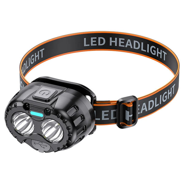 Bikight Smart Sensor Powerful LED Headlamp USB Charging Emergency Head Flashlight 250LM XPE LED Headlight IPX4 Waterproof for Outdoor Camping Fishing