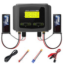 HTRC C6X2 AC 150W DC 240W Dual Channel LCD Screen Lipo Charger RC Balance Discharger for 1~6S LiPo LiFe Lilon 1~15S NiCd NiMH Battery