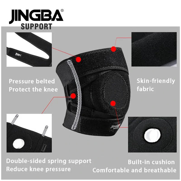 JINGBA SUPPORT Adjustable Knee Pads Breathable Outdoor Sports Knee Brace Support Belt Basketball Fitness Knee Protector Kneecap