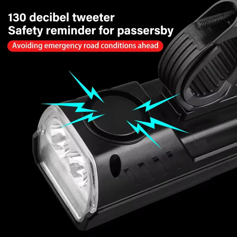 Bikight 4 in 1 Solar Bike Headlight 1000Lm Brightness 4000mAh Battery Power Bank 8 Light Modes Waterproof Bicycle Front Light with 130db Horn for Night Cycling