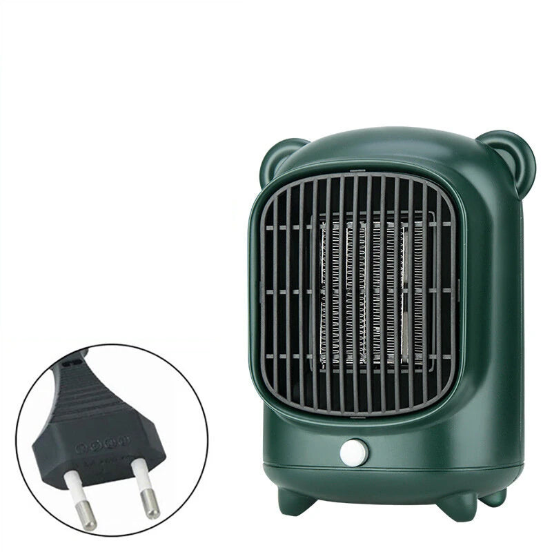 500W Portable Mini Desk Heater Warmer Fan Electric Space Heater Heating Fan PTC Ceramic Heating Elements for Office Home Energy Efficient Indoor