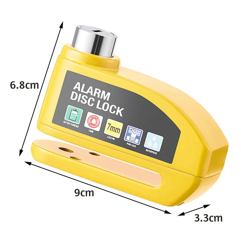 BENGGOU Bicycle Disc Brake Lock 130dB Loud Alarm Anti-thief Protection Aluminum Alloy Waterproof Reminding Rope Lock for Bike Motorcycle