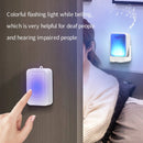 7 Colors Light Flash Changable Music Doorbell Volume Adjustable Built-in 28 Music Wire-free Wireless Door Chime Flash Bell Reminder for Deaf Old People Service Pager