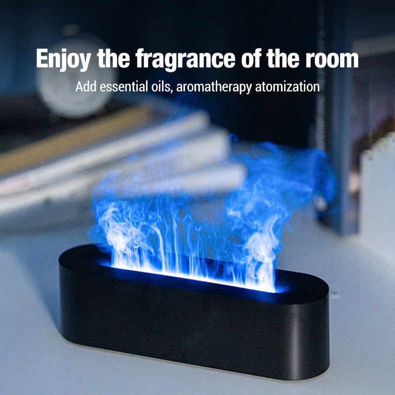 Aroma Diffuser Desktop Colorful Simulation Flame Machine Aromatherapy Humidifier Lamp Led Essential Oil Flame Lamp Difusor