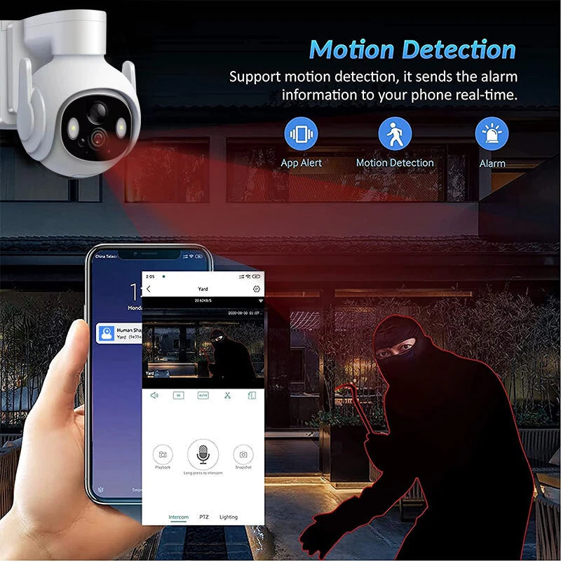 Solar Wifi IP Camera Outdoor 1080P HD Wireless Security Surveillance Color Night Vision Two-Way Audio Solar Powered IP66 Waterproof Motion Alerts