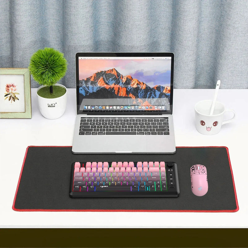 HXSJ L400 Three Mode Wireless Gaming Keyboard 81 Keys Ergonomic RGB Backlight Membrane 2000mAh Battery Gradient Keycaps Gamer Keyboards