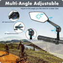 2pcs Bike Handlebar Mirrors For Bicycle Ebike Scooter Snowbike Adjuatable Wide Angle Rear View And 360 Rotatable Safety Galss Design