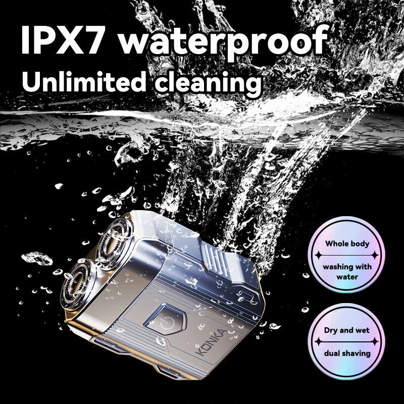 KONKA KTXD-7001S Portable Mini Shaver Men Electric Shaver Beard IPX7 Waterproof Rechargeable Magnetic Head Shaver Travel